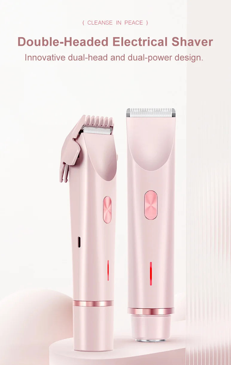 2026 Dual Head Hair Removal for Women Portable Float Blade Wet Dry Use Waterproof Painless Facial Trimmer Body Epilator ﻿