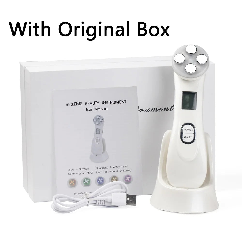 Face Lifting Machine EMS Micro-current Facial Skin Firm Massager LED Photon Rejuvenation Beauty Device
