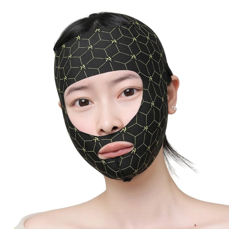 Full Coverage Reusable Facial Care Mask, Ear Hook V Shape Full Face Wrap, Soft Breathable Home Beauty Skincare Accessory