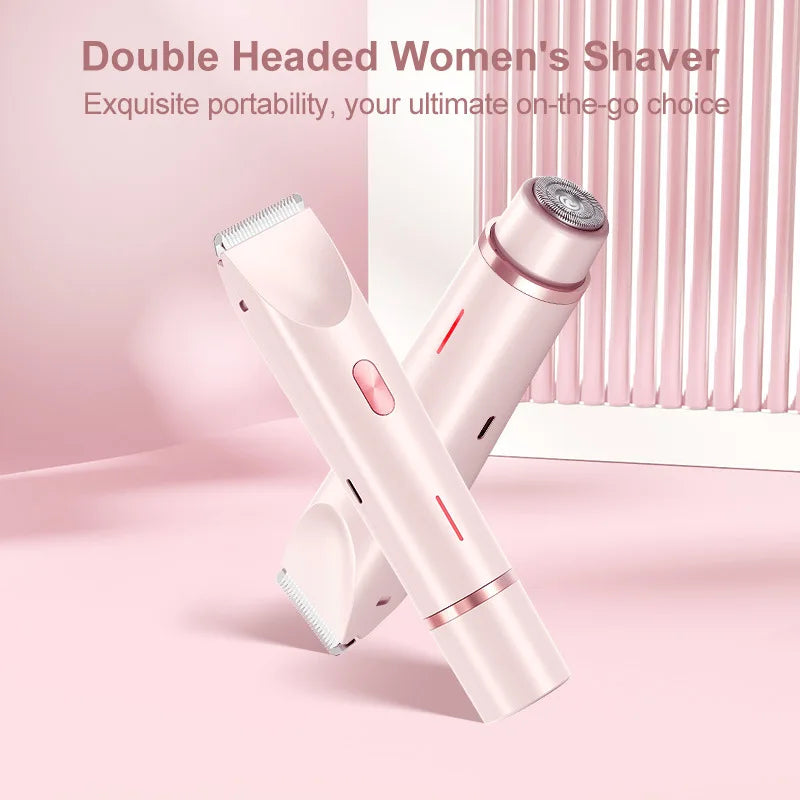 2026 Dual Head Hair Removal for Women Portable Float Blade Wet Dry Use Waterproof Painless Facial Trimmer Body Epilator ﻿