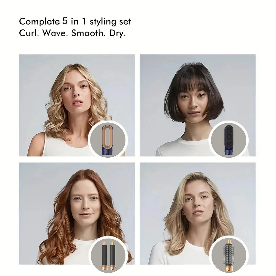 5 In 1 Multi Styler New Design Hair Dryer for Hair 5 in 1 Styler with Curling Barrel Hot Air Brush Styling Tool MultiStyler