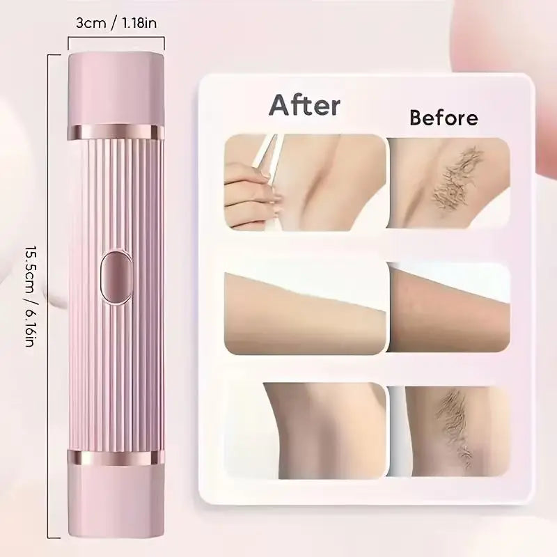 Electric Shaver, Portable Hair Removal Device, Rechargeable Electric Shaver, Painless 2-in-1 Dual Head Shaver