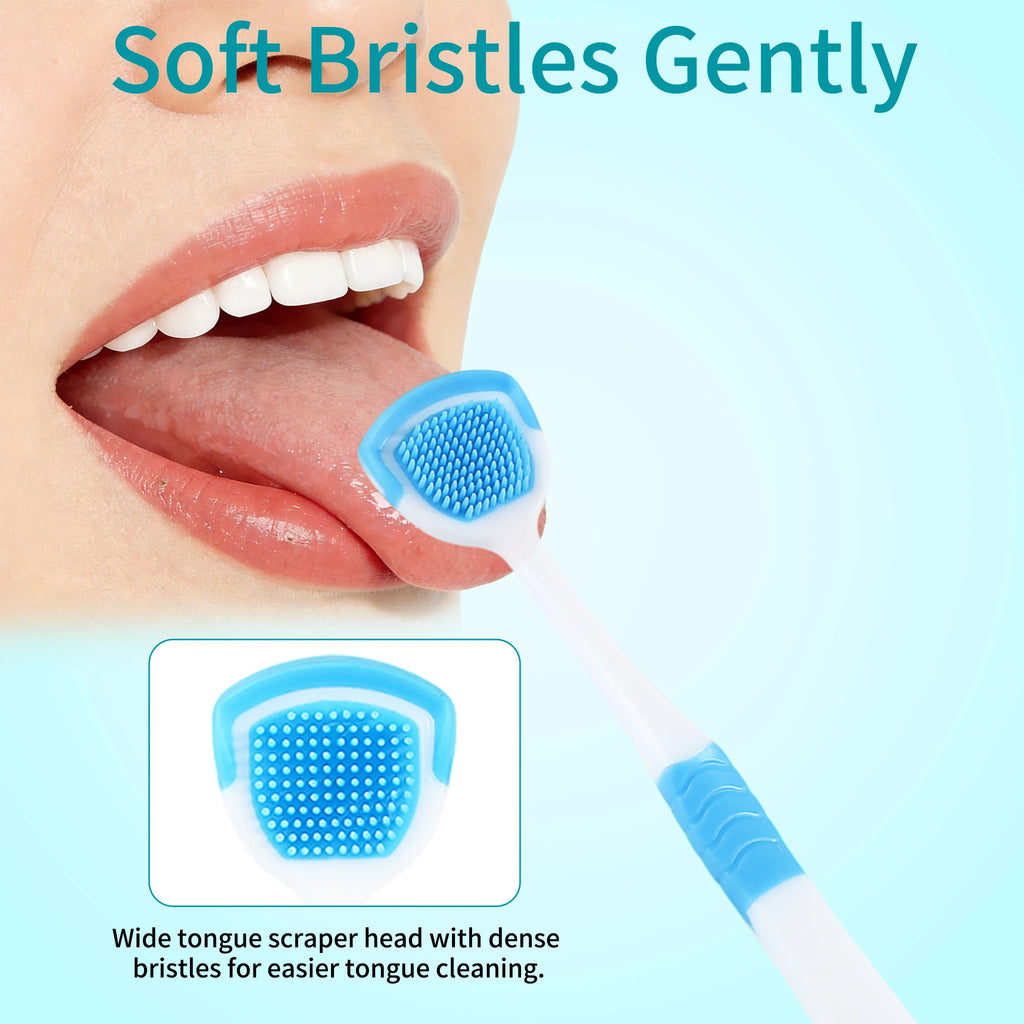 Tongue Scraper Oral Hygiene Tool Instant Fresh Breath Deep Tongue Cleaning Reusable Oral Cleaning Brush Daily Oral Care Kit
