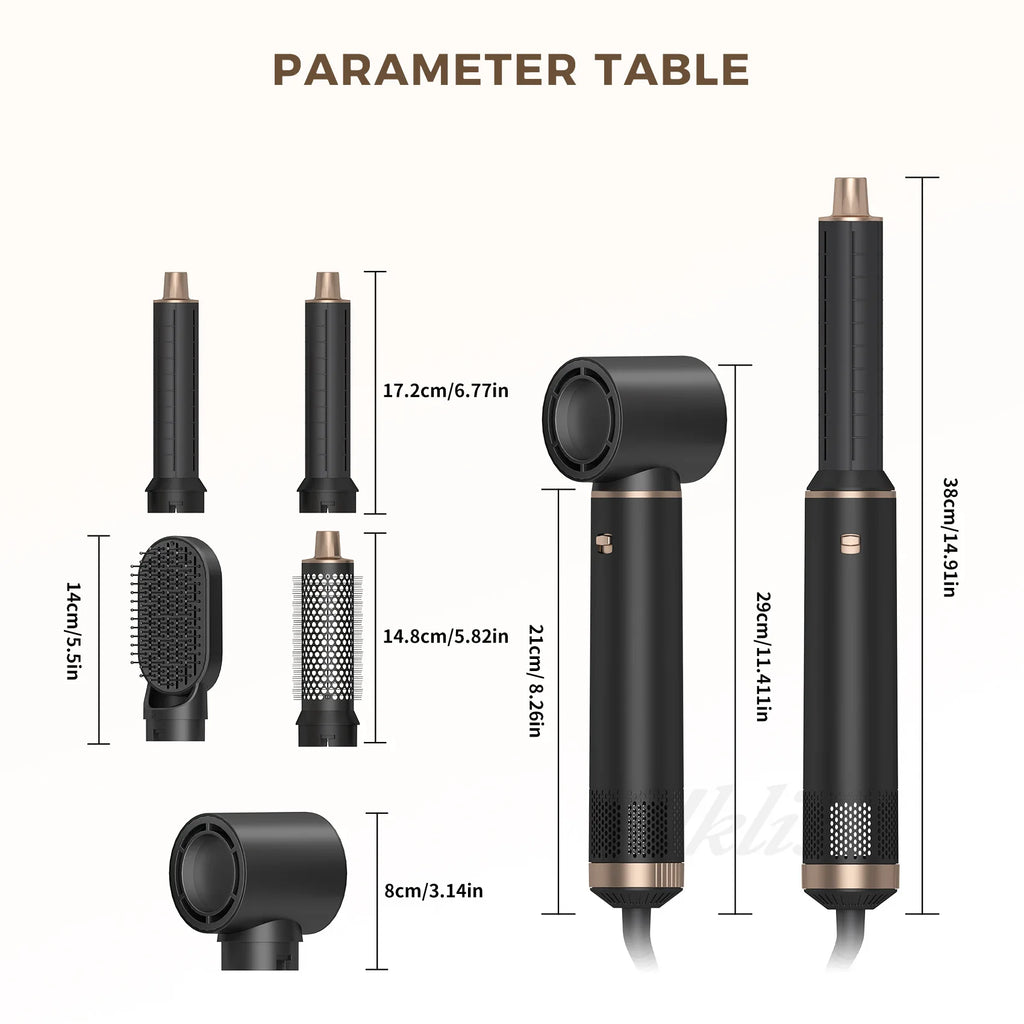 Multi-In-One Hair Dryer Styler, Hot Air Comb, Detachable Brush, Straightening & Curling Dual-Use, Household Hair Styling Tool
