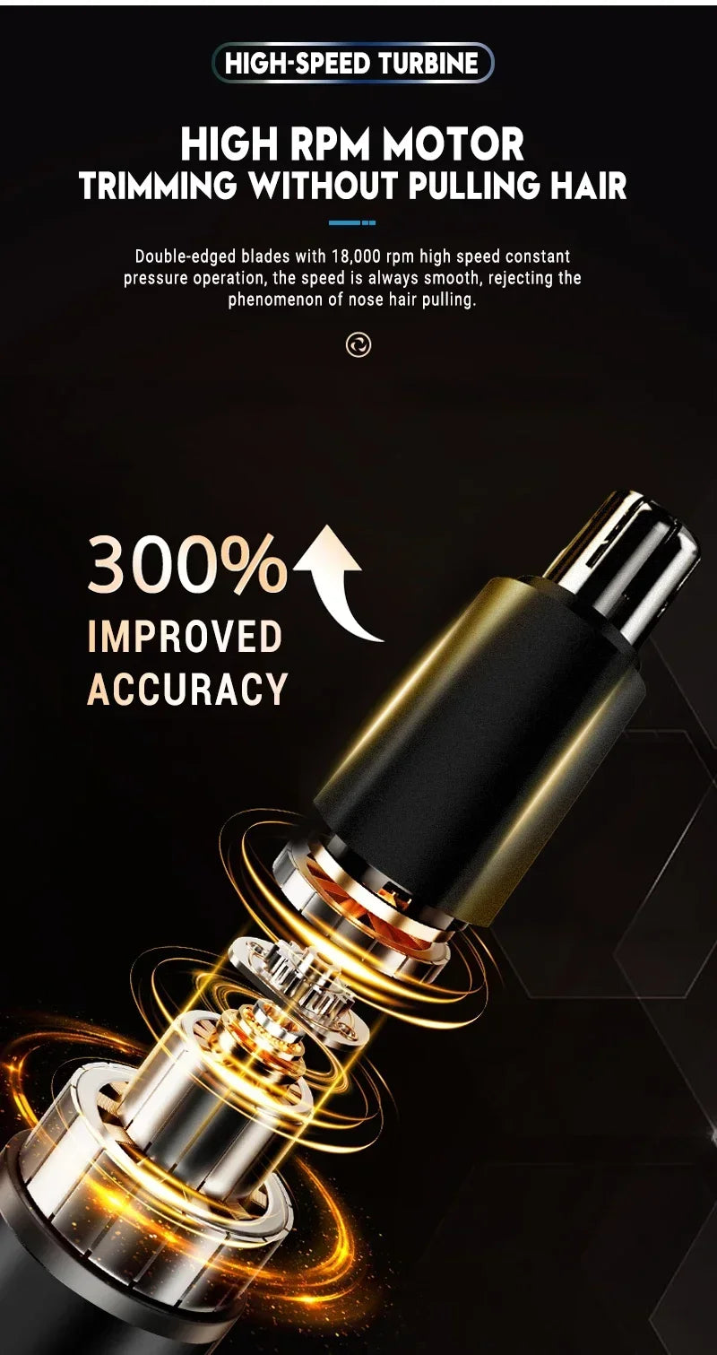 2 In 1 Electric Portable Ear And Nose Hair Trimmer Clipper 2024 Professional Painless Portable Eyebrow For Men