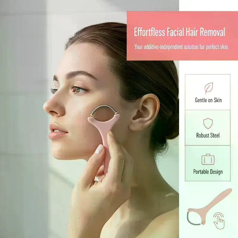 Facial Hair Remover Manual Spring Design Portable Lightweight Face Hair Removal Tool Longer Lasting Soft Skin Threading Epilator