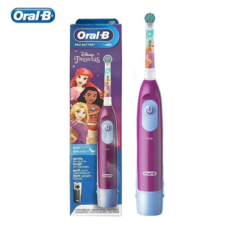 Oral B Electric Toothbrush Children Rotary Clean Soft Bristle 2 Min Timer Waterproof Teeth Brush with Replacement Brush Refill