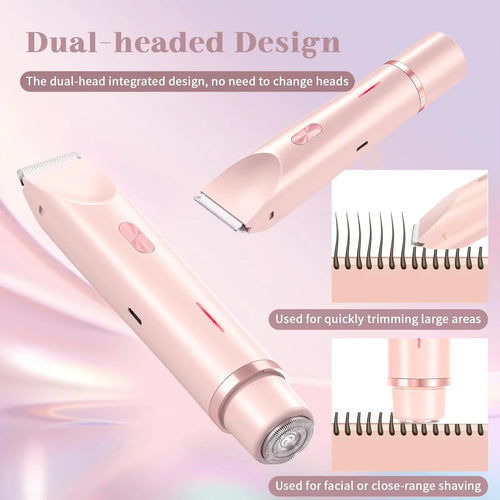 2026 Dual Head Hair Removal for Women Portable Float Blade Wet Dry Use Waterproof Painless Facial Trimmer Body Epilator ﻿