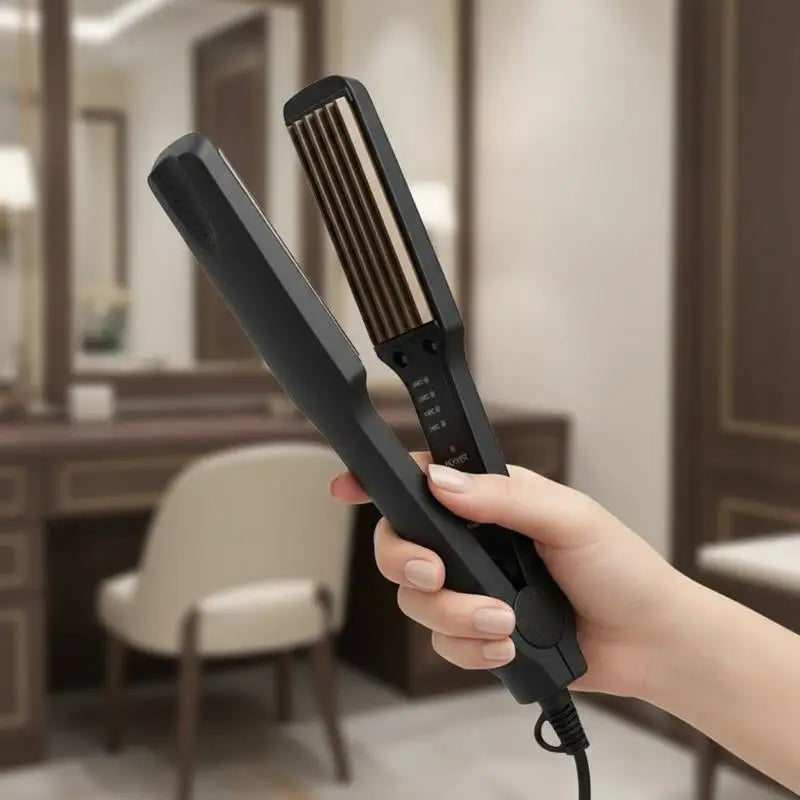 Hair Styler Electric Corrugation Wave Styling Professional Hair Straightener Curler Crimper Ceramic Corrugated Curling Iron
