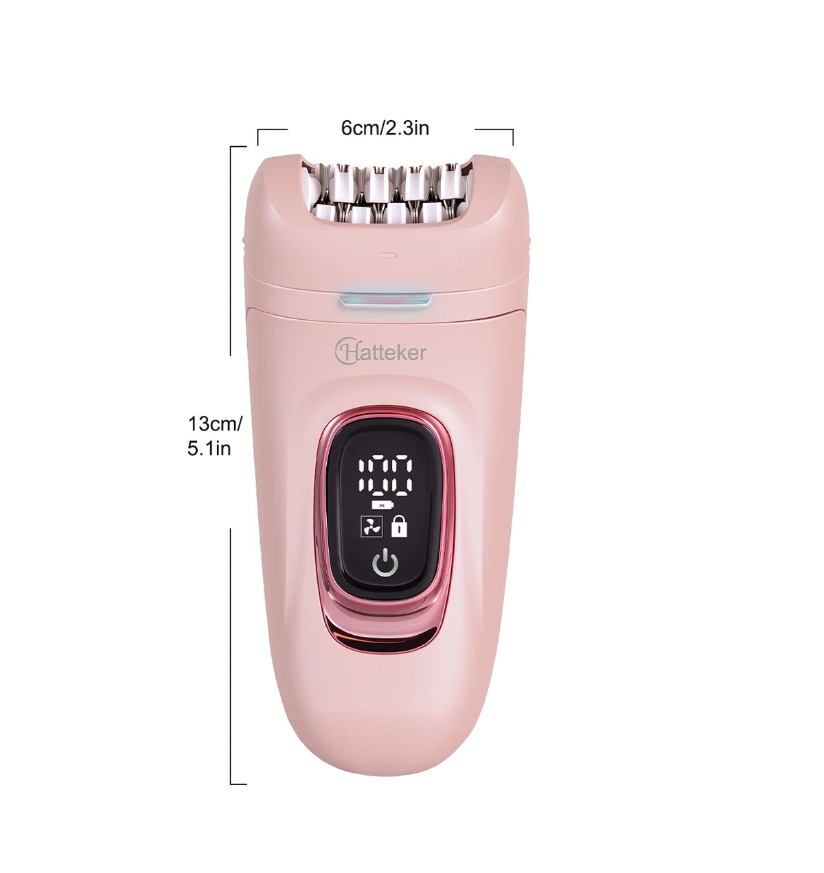 Hatteker 2-in-1 Epilator Hair Remover Leg Body Portable Lady Shaver Hair Removal Tool Underarms Facial Clipper for Women IPX7