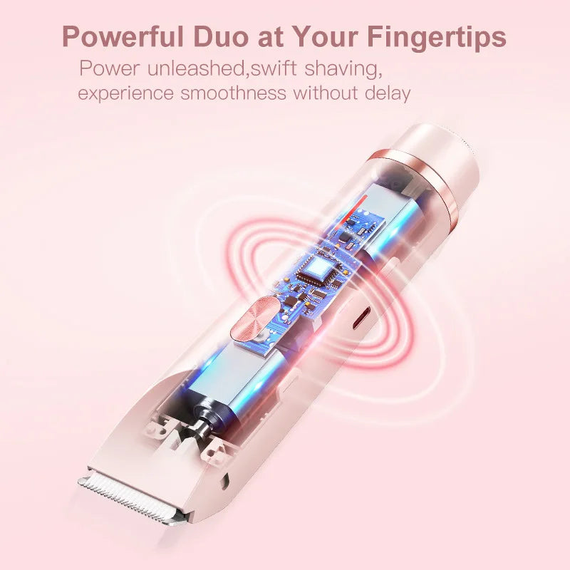 2026 Dual Head Hair Removal for Women Portable Float Blade Wet Dry Use Waterproof Painless Facial Trimmer Body Epilator ﻿