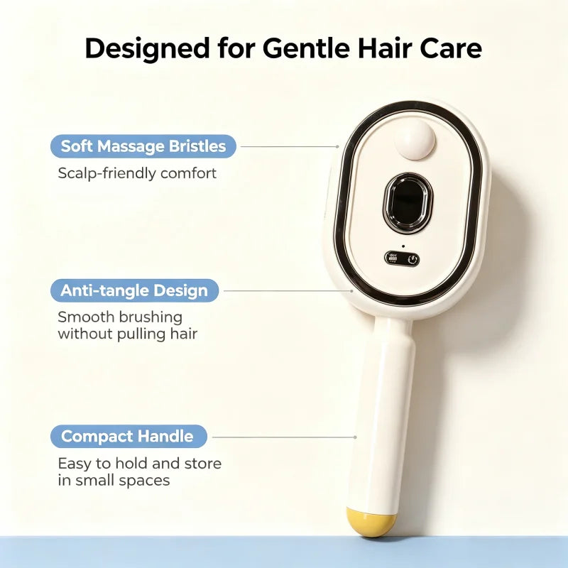 Electric Hairbrush, Straightener, Styler – Wet Use with Water Spray, Rechargeable for Both Long & Short Hairs, Smooth Finish