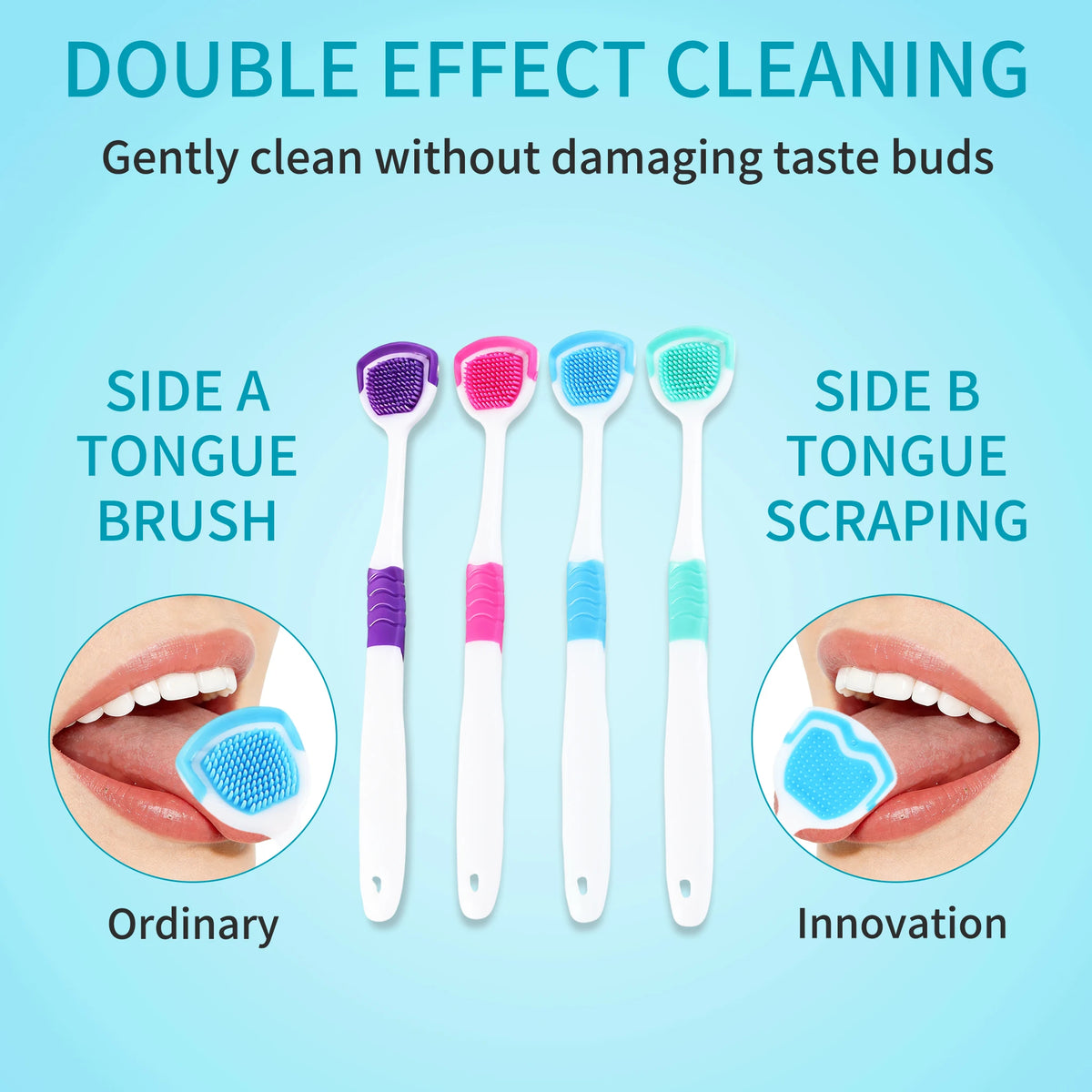 Tongue Scraper Oral Hygiene Tool Instant Fresh Breath Deep Tongue Cleaning Reusable Oral Cleaning Brush Daily Oral Care Kit