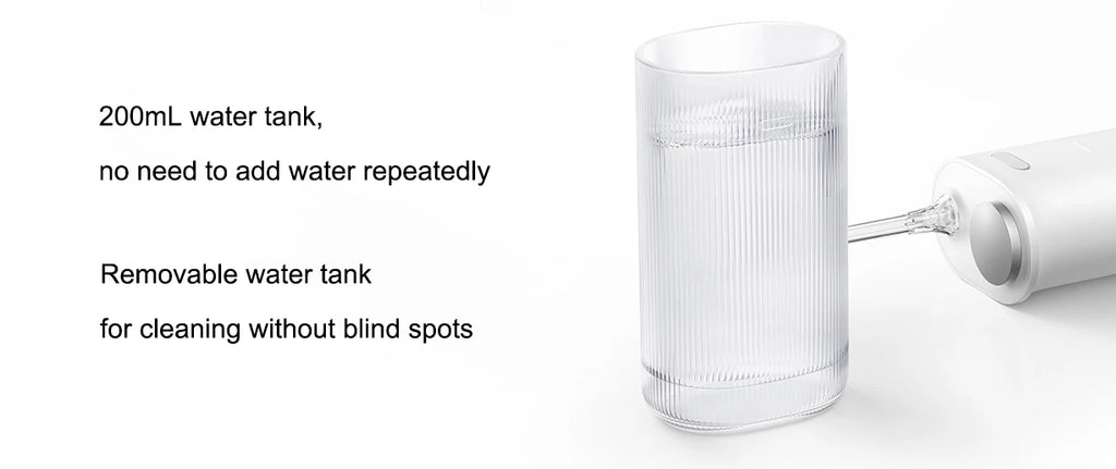XIAOMI MIJIA F400 Portable Oral Irrigator with 4 Modes 200mL Water Tank 1700 Pulses/M Water Spray Retractable Flosser Pick Jet
