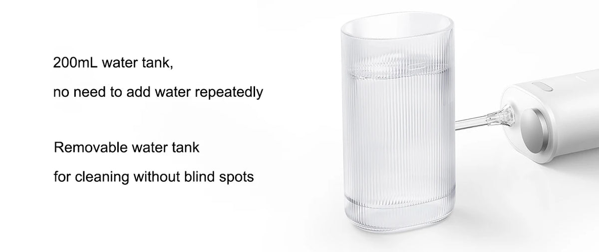 XIAOMI MIJIA F400 Portable Oral Irrigator with 4 Modes 200mL Water Tank 1700 Pulses/M Water Spray Retractable Flosser Pick Jet