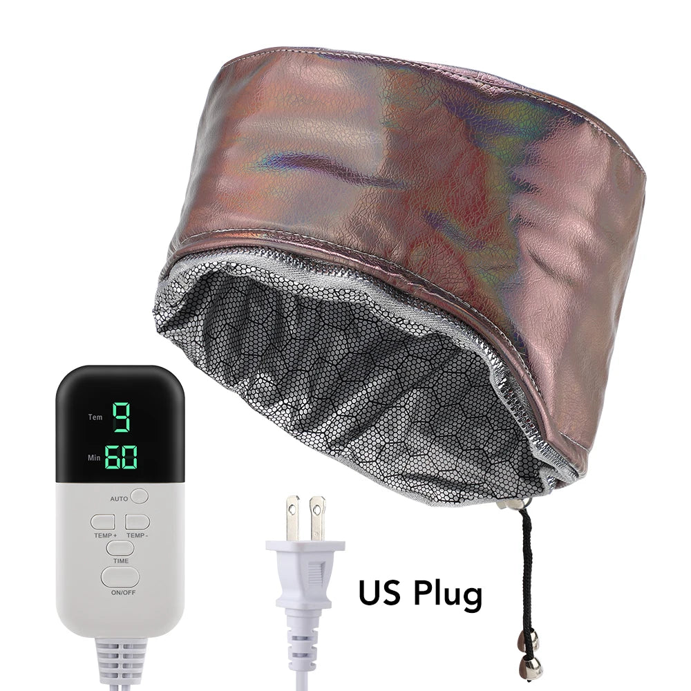 Hair Steamer for Deep Conditioning Thermal Heat Cap 9-Level Heats Up Quickly 5 Time Settings Washable Thermal Spa Hat for Home