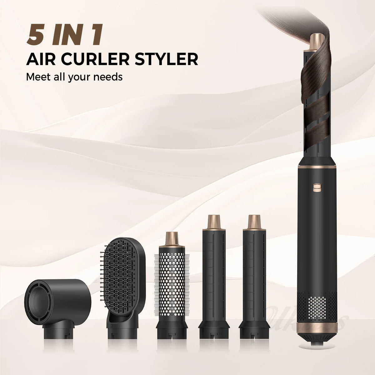 Multi-In-One Hair Dryer Styler, Hot Air Comb, Detachable Brush, Straightening & Curling Dual-Use, Household Hair Styling Tool