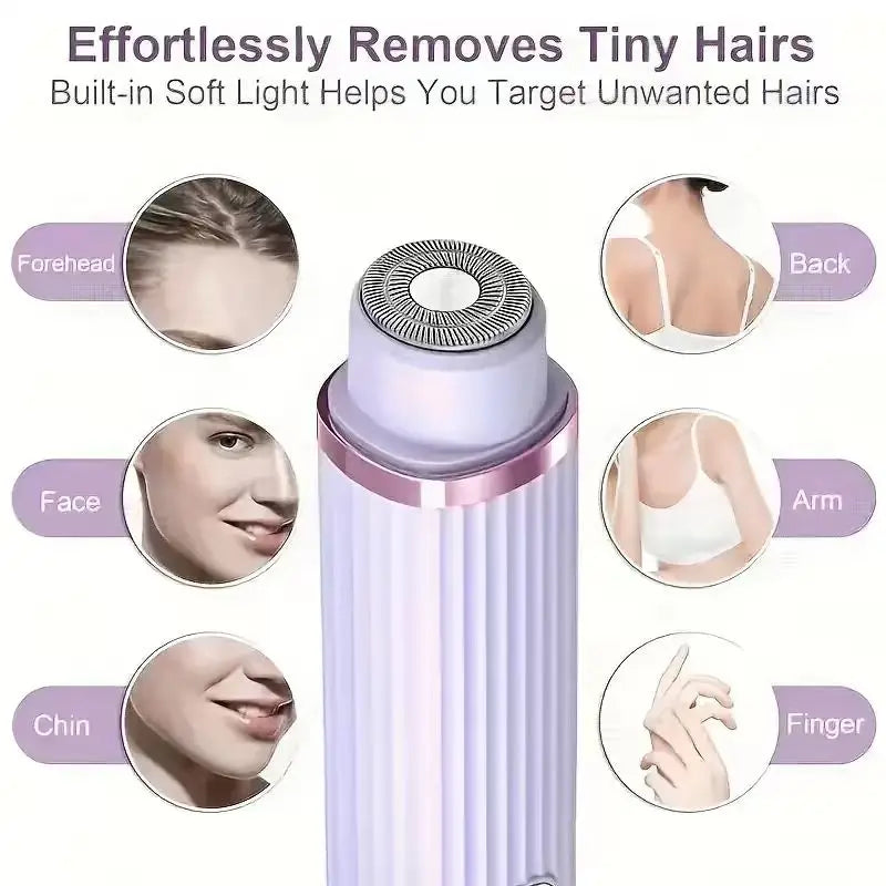 Electric Shaver, Portable Hair Removal Device, Rechargeable Electric Shaver, Painless 2-in-1 Dual Head Shaver