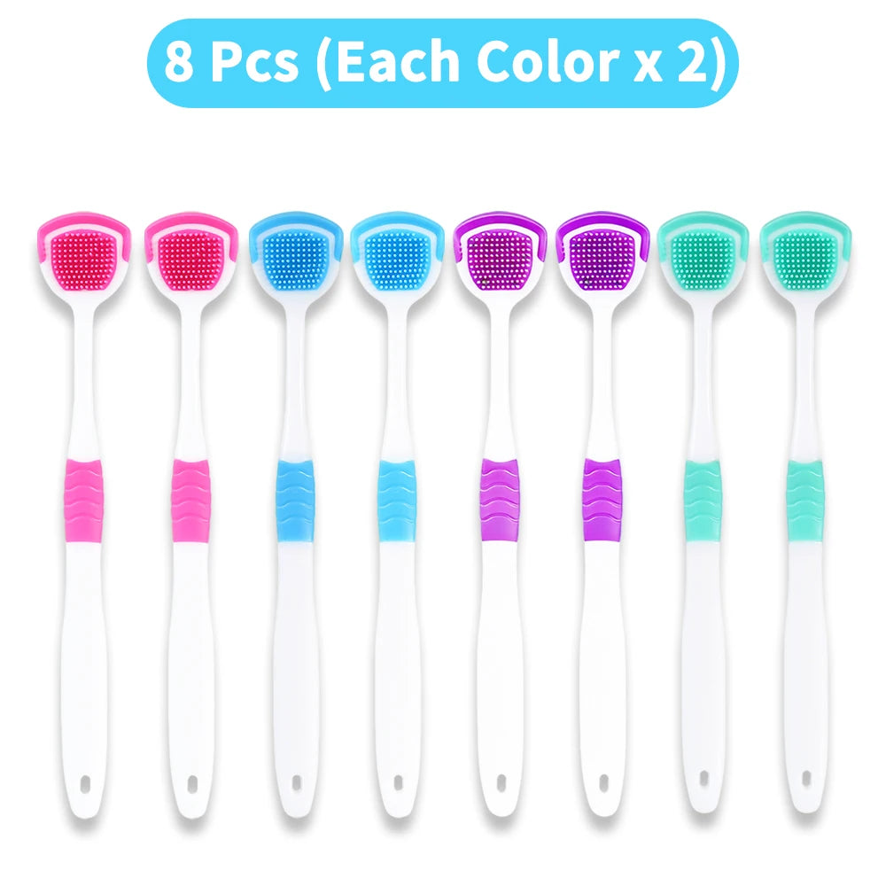 Tongue Scraper Oral Hygiene Tool Instant Fresh Breath Deep Tongue Cleaning Reusable Oral Cleaning Brush Daily Oral Care Kit