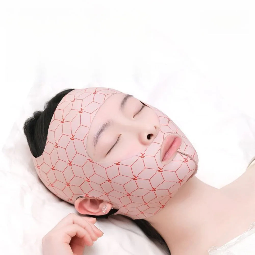 Full Coverage Reusable Facial Care Mask, Ear Hook V Shape Full Face Wrap, Soft Breathable Home Beauty Skincare Accessory
