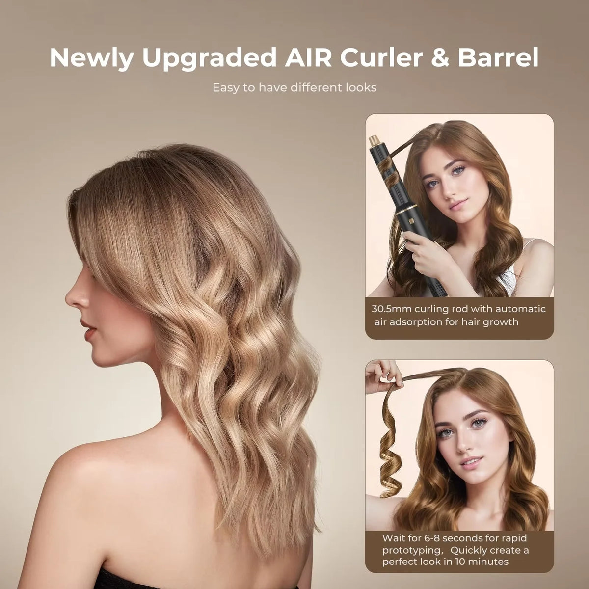 Multi-In-One Hair Dryer Styler, Hot Air Comb, Detachable Brush, Straightening & Curling Dual-Use, Household Hair Styling Tool