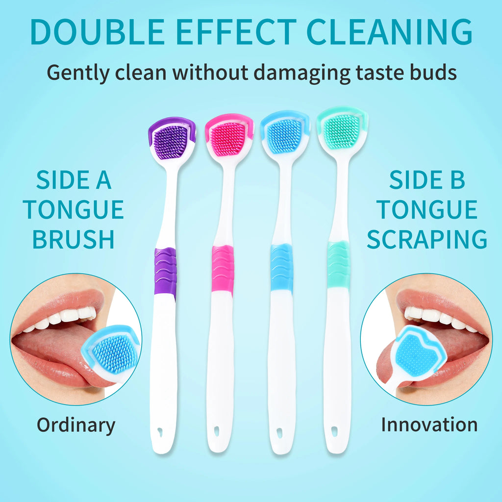 Tongue Scraper Oral Hygiene Tool Instant Fresh Breath Deep Tongue Cleaning Reusable Oral Cleaning Brush Daily Oral Care Kit