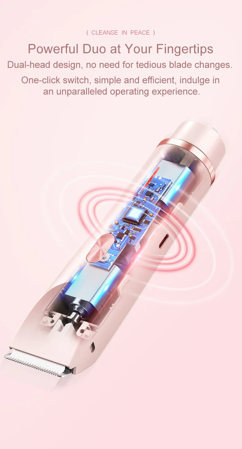 2026 Dual Head Hair Removal for Women Portable Float Blade Wet Dry Use Waterproof Painless Facial Trimmer Body Epilator ﻿