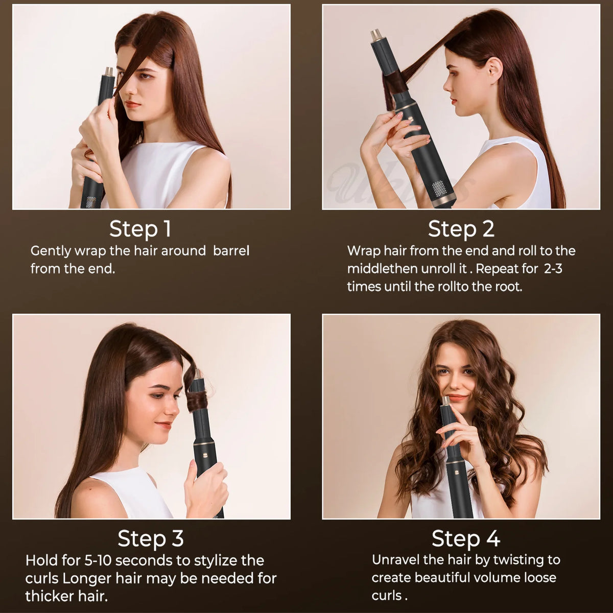 Multi-In-One Hair Dryer Styler, Hot Air Comb, Detachable Brush, Straightening & Curling Dual-Use, Household Hair Styling Tool