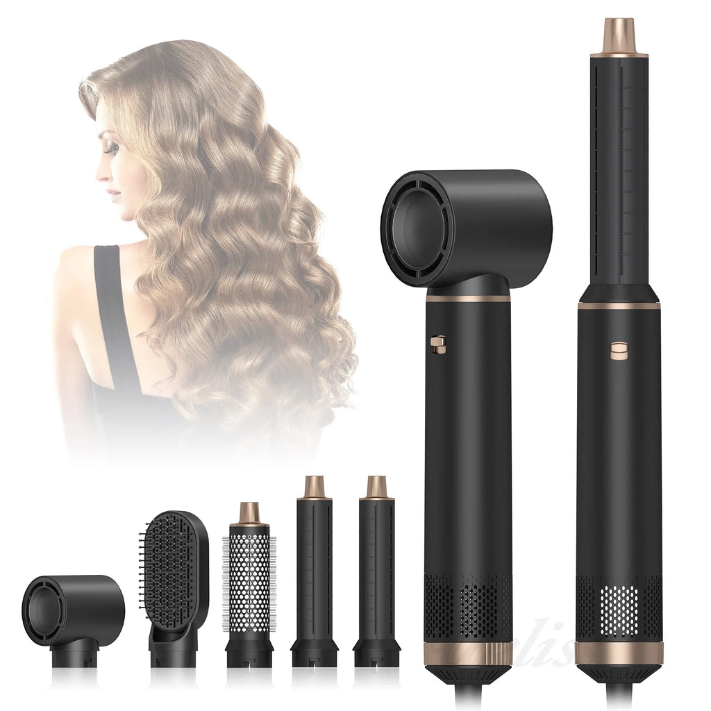Multi-In-One Hair Dryer Styler, Hot Air Comb, Detachable Brush, Straightening & Curling Dual-Use, Household Hair Styling Tool