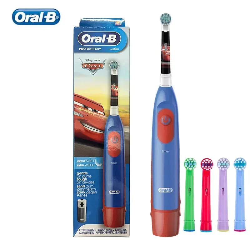 Oral B Electric Toothbrush Children Rotary Clean Soft Bristle 2 Min Timer Waterproof Teeth Brush with Replacement Brush Refill