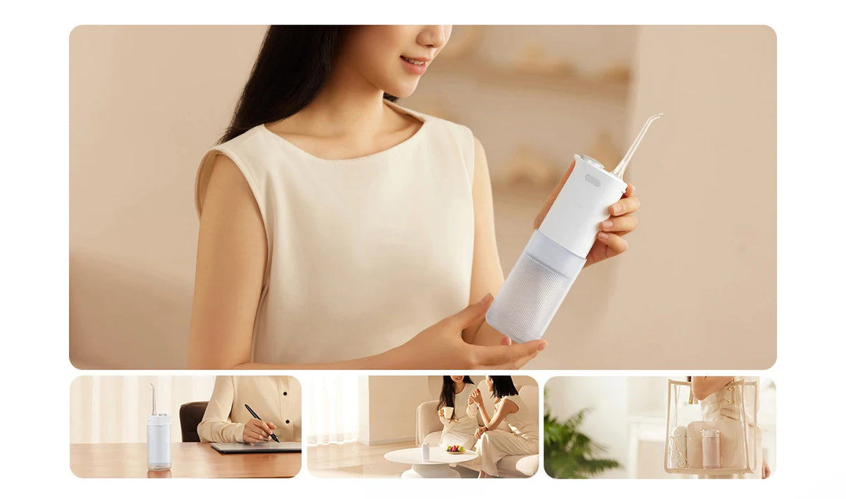 XIAOMI MIJIA F400 Portable Oral Irrigator with 4 Modes 200mL Water Tank 1700 Pulses/M Water Spray Retractable Flosser Pick Jet