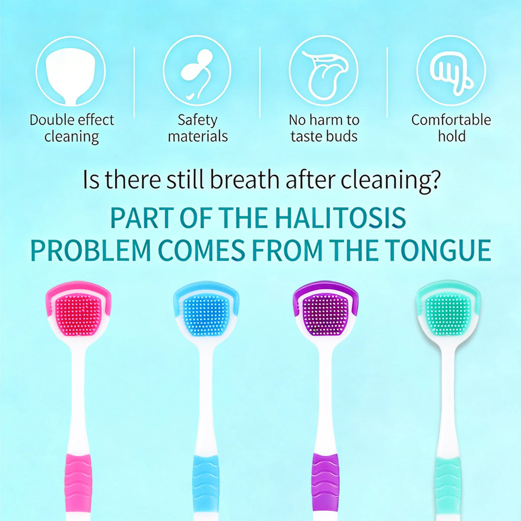 Tongue Scraper Oral Hygiene Tool Instant Fresh Breath Deep Tongue Cleaning Reusable Oral Cleaning Brush Daily Oral Care Kit