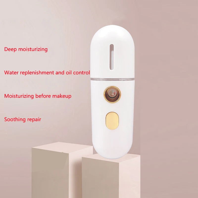 Nano Spray Facial Steamer for Face, Cool Facial Mister Steamer Handy Mist Sprayer Moisturizing Hydrating for Skin Care, Makeup