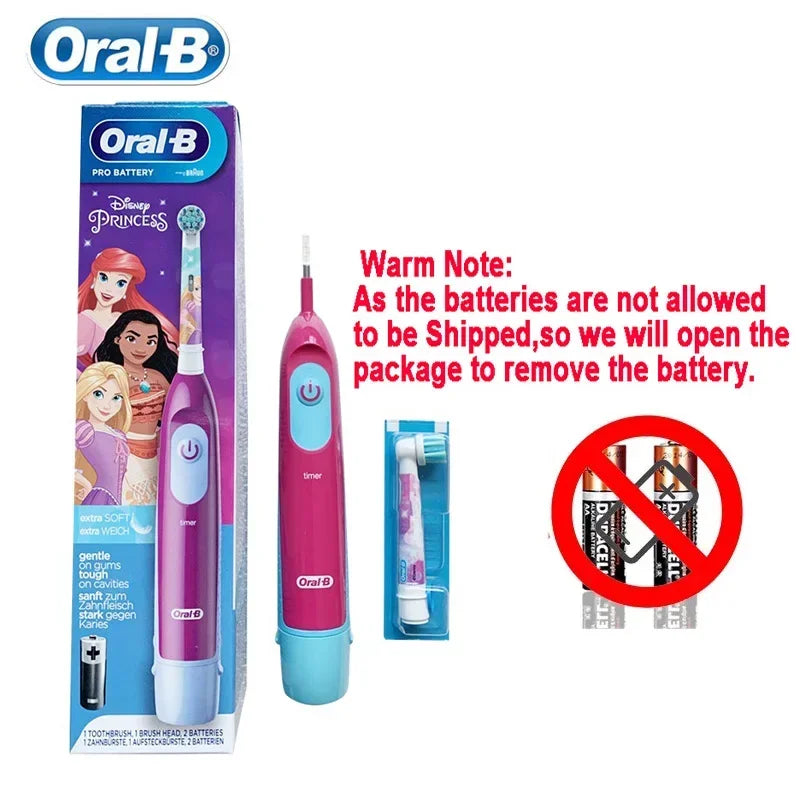 Oral B Electric Toothbrush Children Rotary Clean Soft Bristle 2 Min Timer Waterproof Teeth Brush with Replacement Brush Refill