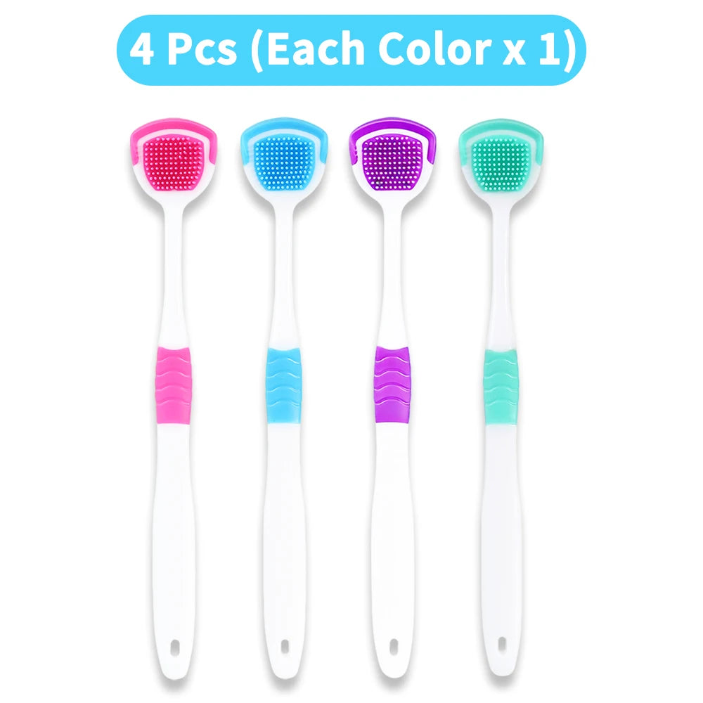 Tongue Scraper Oral Hygiene Tool Instant Fresh Breath Deep Tongue Cleaning Reusable Oral Cleaning Brush Daily Oral Care Kit