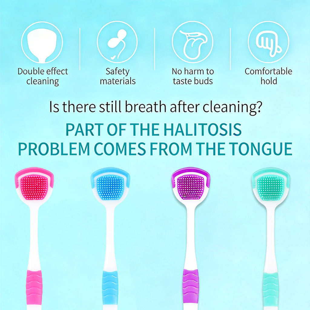 Tongue Scraper Oral Hygiene Tool Instant Fresh Breath Deep Tongue Cleaning Reusable Oral Cleaning Brush Daily Oral Care Kit