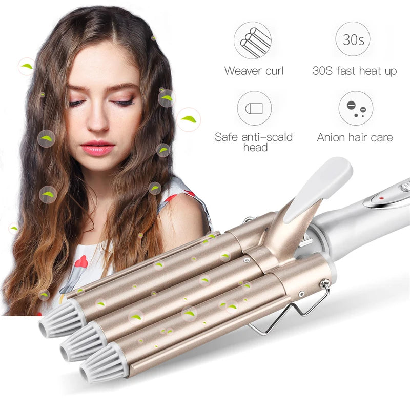 Professional Hair Tools Curling Triple Barrel Hair Styler Hair Curlers Electric Curling Hair Waver Styling Tool