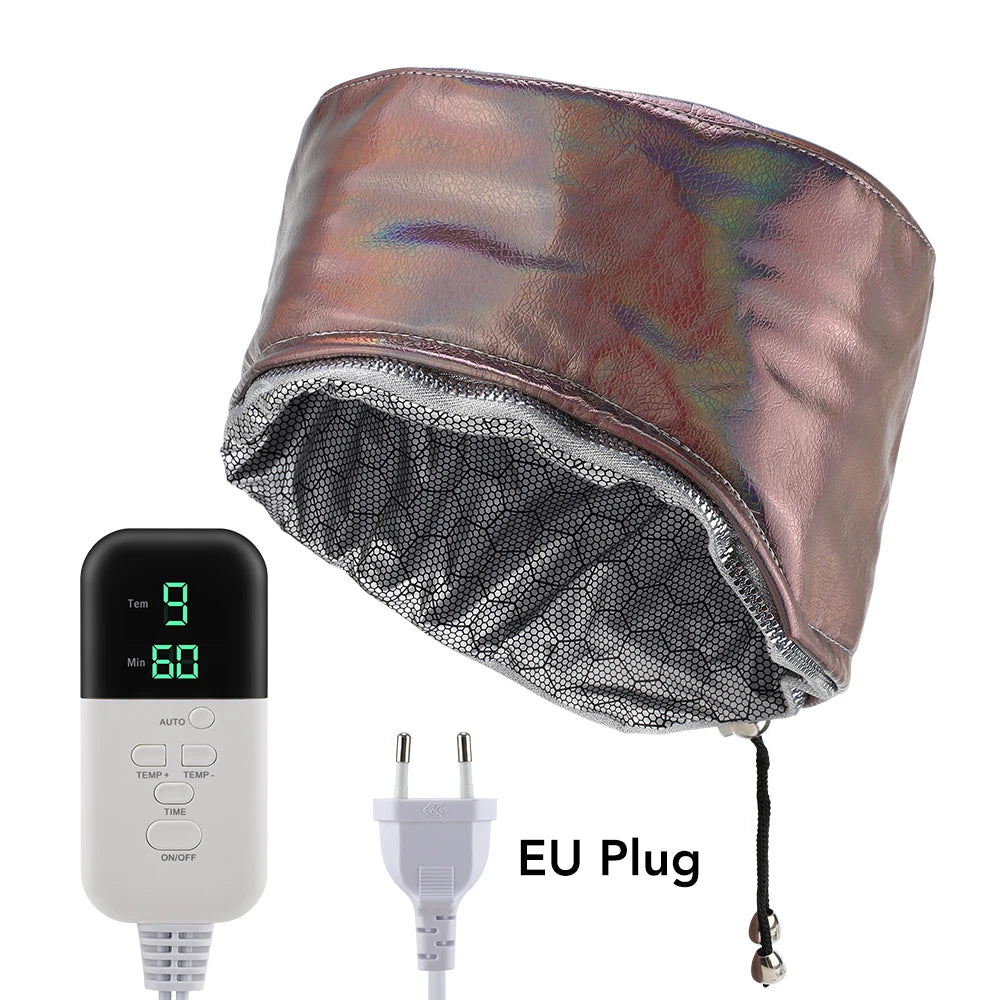 Hair Steamer for Deep Conditioning Thermal Heat Cap 9-Level Heats Up Quickly 5 Time Settings Washable Thermal Spa Hat for Home