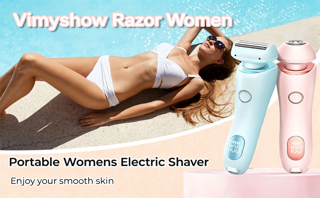 Hair Removal Device for Women 2 in 1 Electric Shaver Bikini Trimmer Face Body Legs Underarm Razor Wet Dry Portable Rechargeable