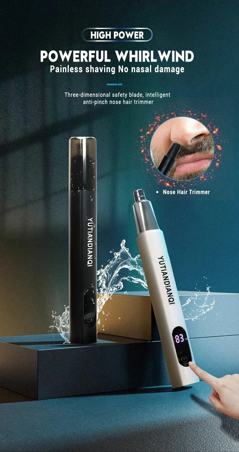 2 In 1 Electric Portable Ear And Nose Hair Trimmer Clipper 2024 Professional Painless Portable Eyebrow For Men