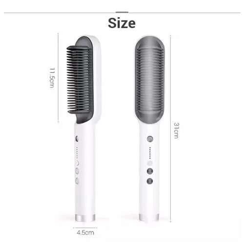 2in1 Hair Styler Straightening  Hot Comb Fast Heated Ceramic Negative Ion Curler Straightener Brush Anti-Scalding Styling Tools