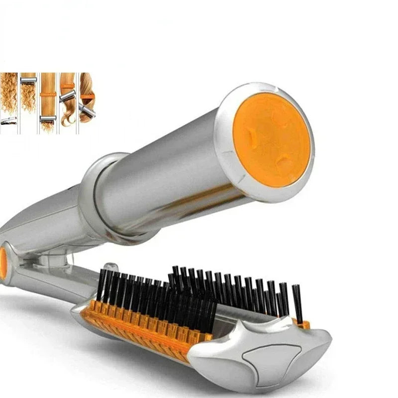 Professional Hairs Curler Straighter  2 In 1 Rotating Hair Brush Curler Styler Hair Styling Tools Curling Iron Straighting Brush