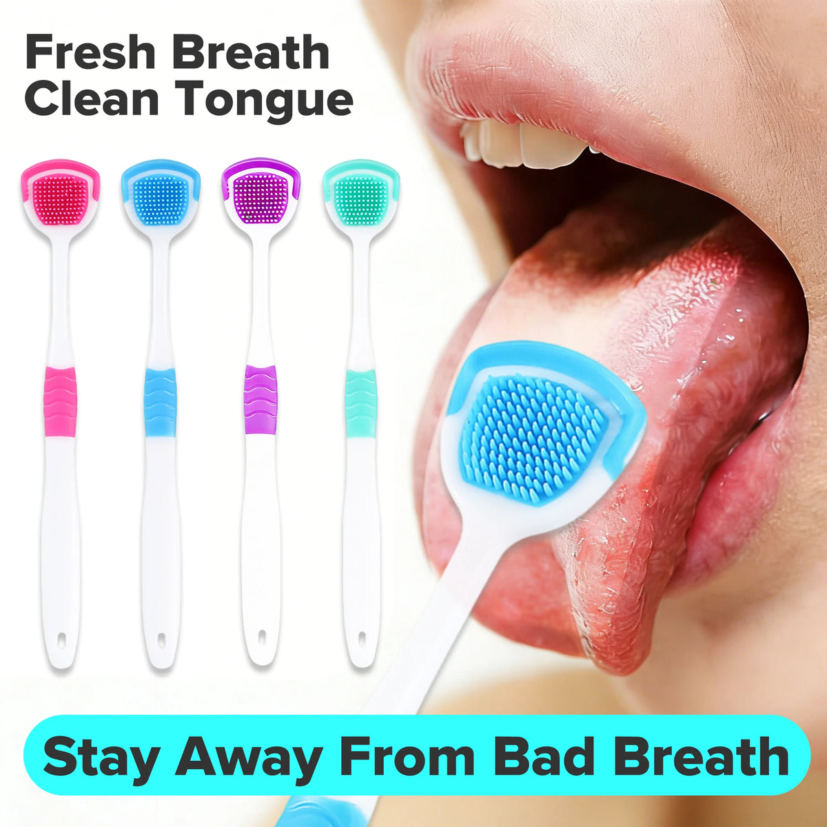 Tongue Scraper Oral Hygiene Tool Instant Fresh Breath Deep Tongue Cleaning Reusable Oral Cleaning Brush Daily Oral Care Kit