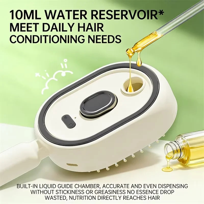 Electric Hairbrush, Straightener, Styler – Wet Use with Water Spray, Rechargeable for Both Long & Short Hairs, Smooth Finish