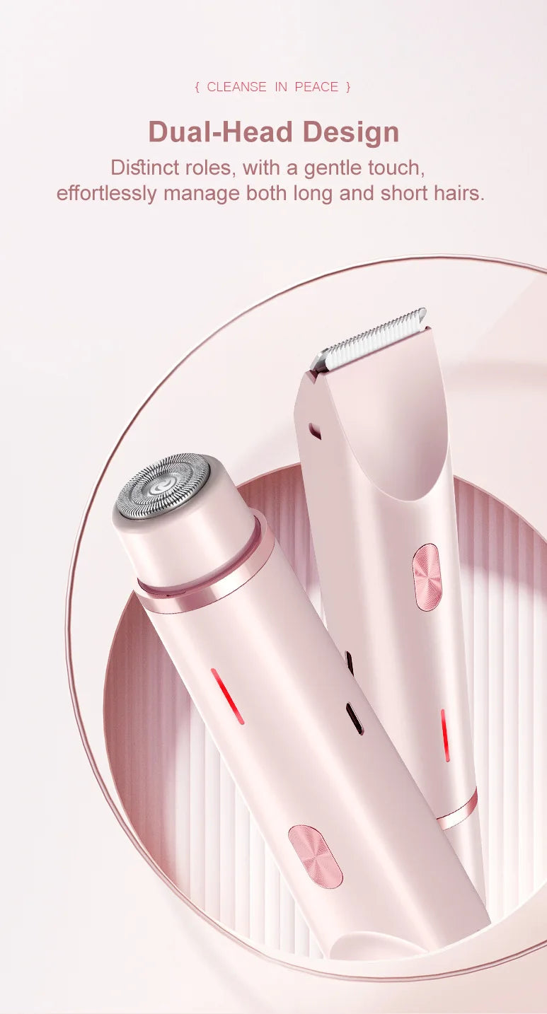 2026 Dual Head Hair Removal for Women Portable Float Blade Wet Dry Use Waterproof Painless Facial Trimmer Body Epilator ﻿