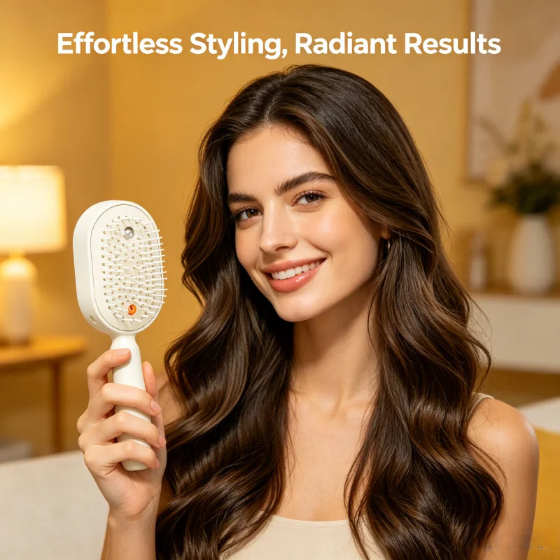 Electric Hairbrush, Straightener, Styler – Wet Use with Water Spray, Rechargeable for Both Long & Short Hairs, Smooth Finish