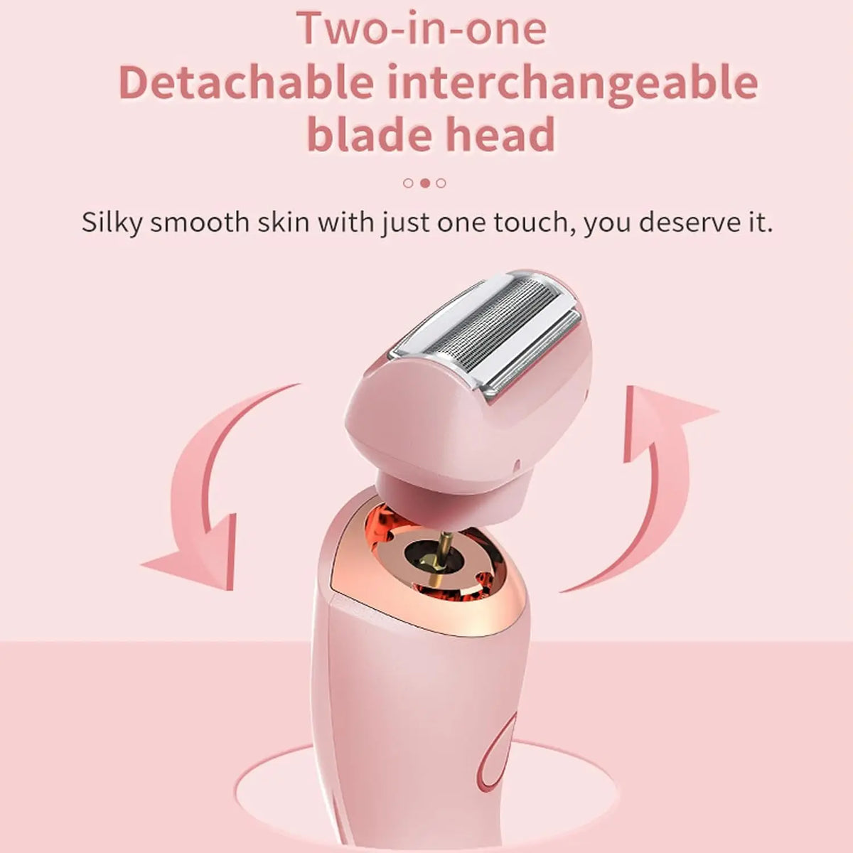 Hair Removal Device for Women 2 in 1 Electric Shaver Bikini Trimmer Face Body Legs Underarm Razor Wet Dry Portable Rechargeable