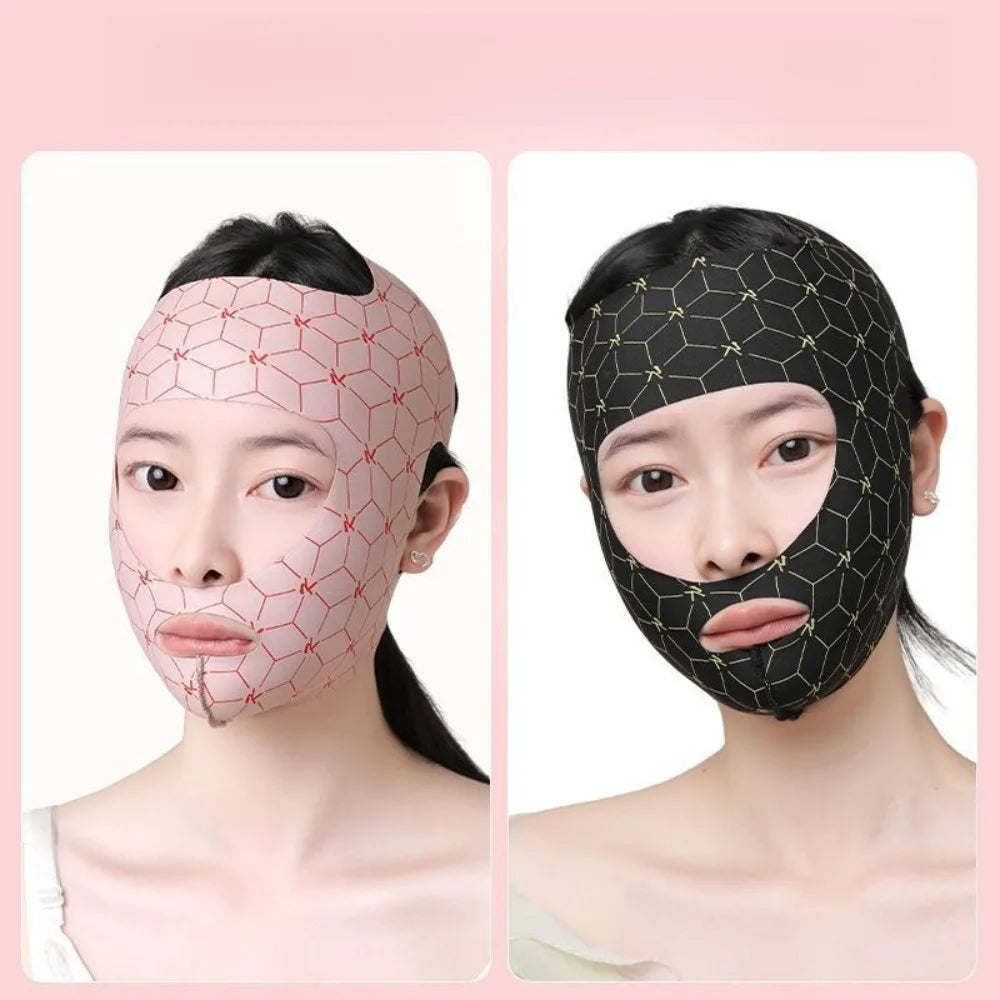 Full Coverage Reusable Facial Care Mask, Ear Hook V Shape Full Face Wrap, Soft Breathable Home Beauty Skincare Accessory